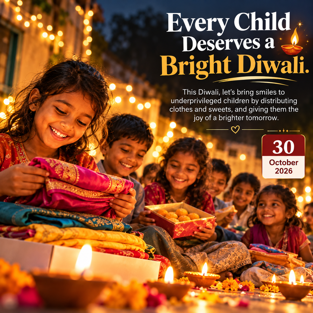 Diwali Donation for Underprivileged Children in Prayagraj: Spread Happiness and Hope